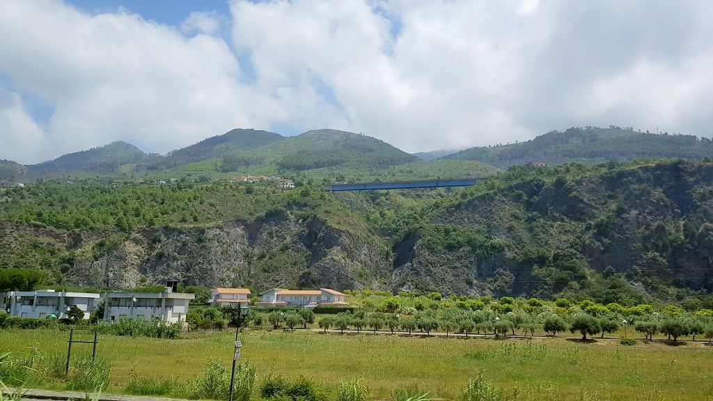 Heading through the Salerno region on a train