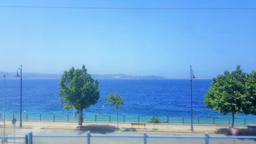 The first glimpse of Sicily when heading to the island by train