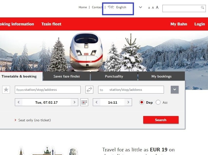Booking tickets from the DB desktop home page