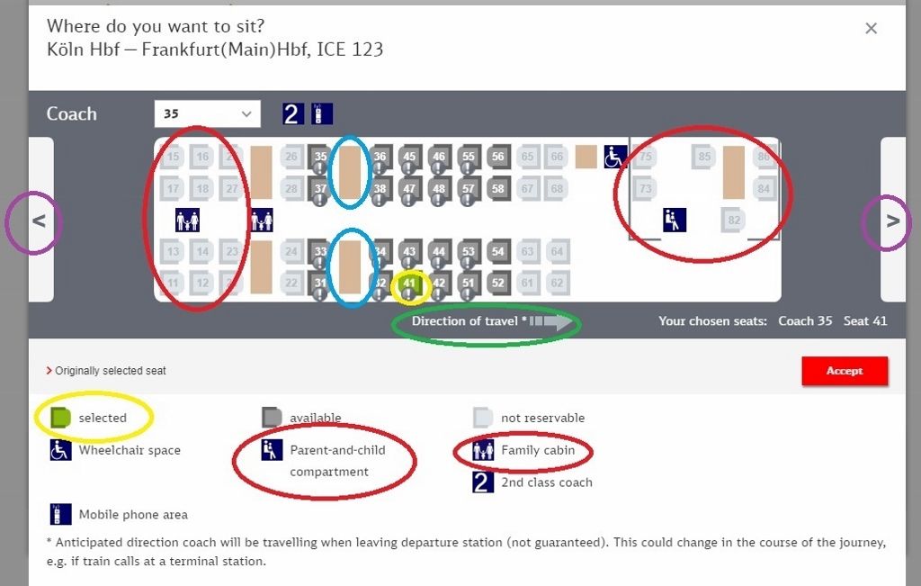 Using the seating plan on DB