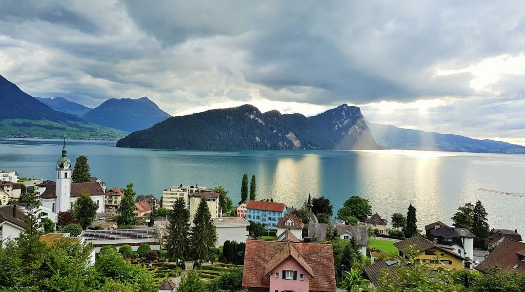 Taking the Rigi Bahn from Vitznau