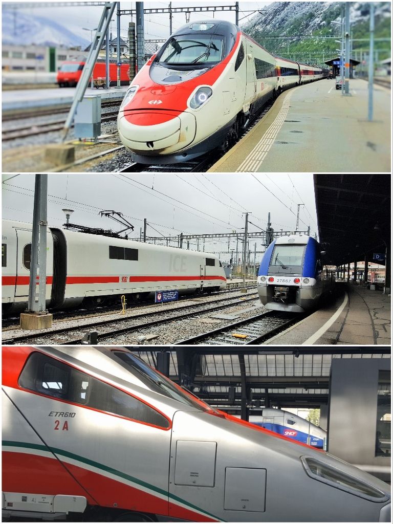 Trains from and to Switzerland