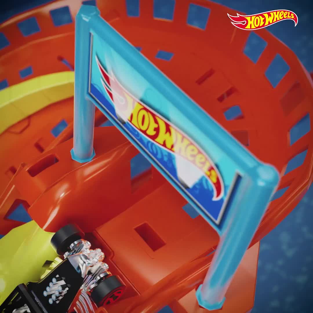 Hot Wheels City 'Let's Race' Netflix - Ultimate Truck, Transforms into Stamping T-Rex with Racetrack, Light and Sound, Toy Storage Box for Over 20 Cars (1:64 Scale), HNG50