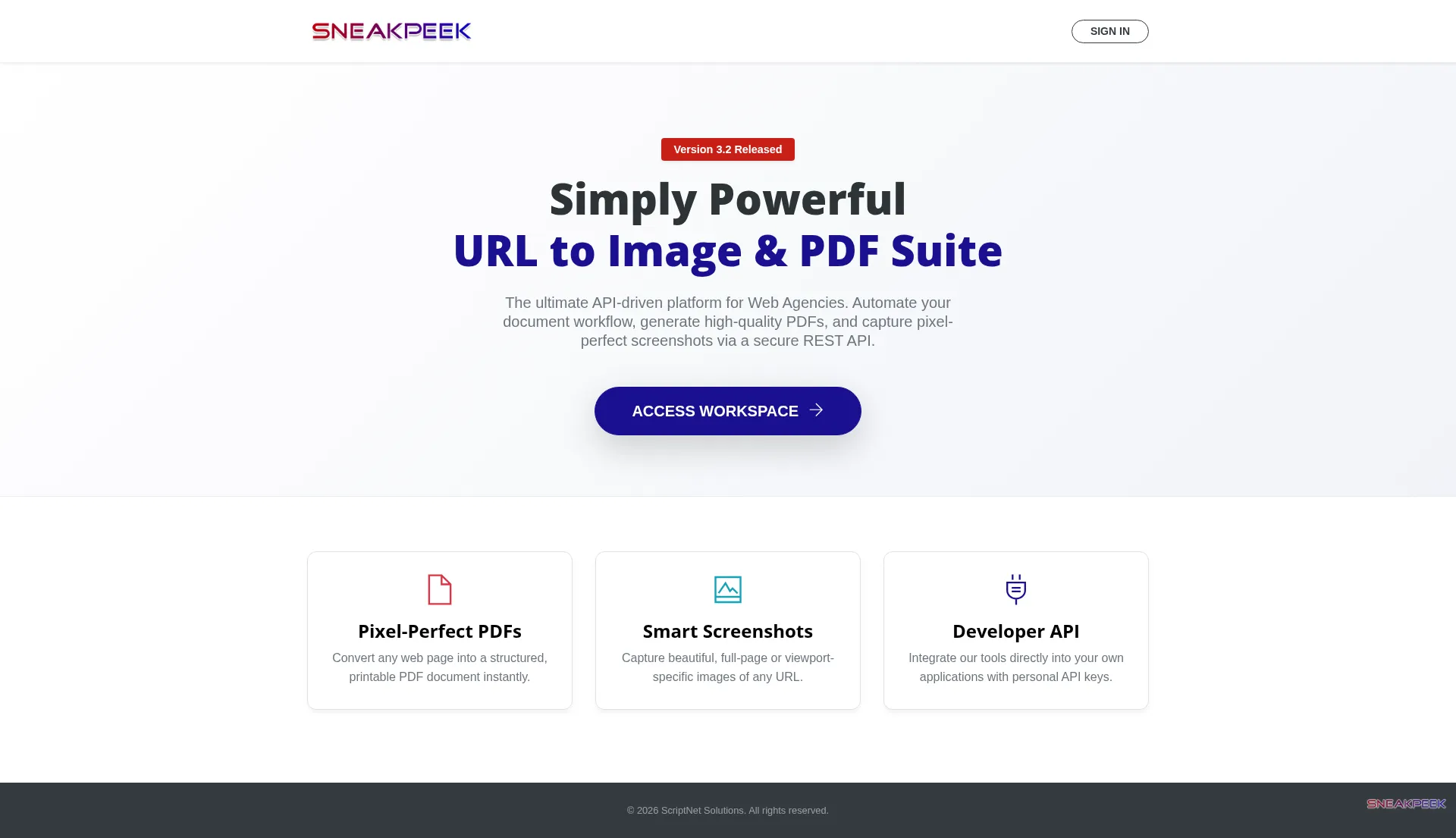 SneakPeek V3.2 Platform