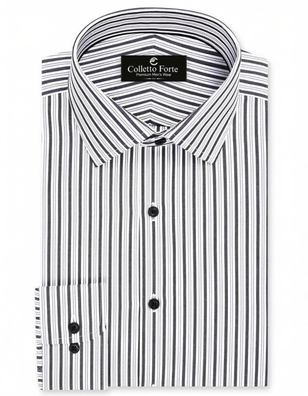Black Stripe Men's Formal Shirt image