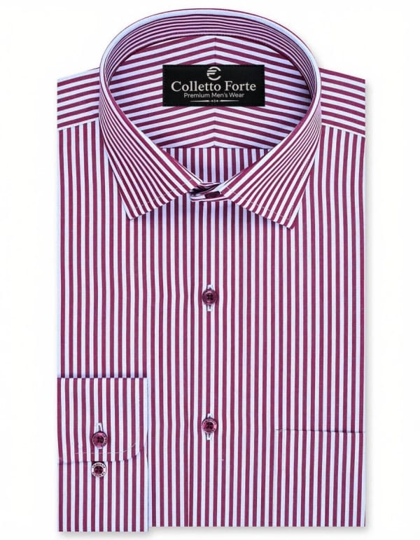 Maroon Stripe Men's Formal Shirt image