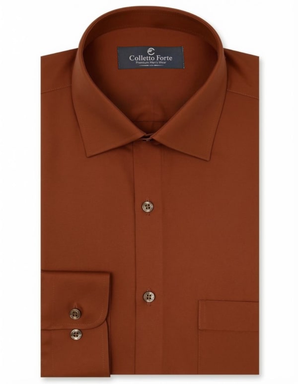 Rust Brown Men's Formal Shirt image