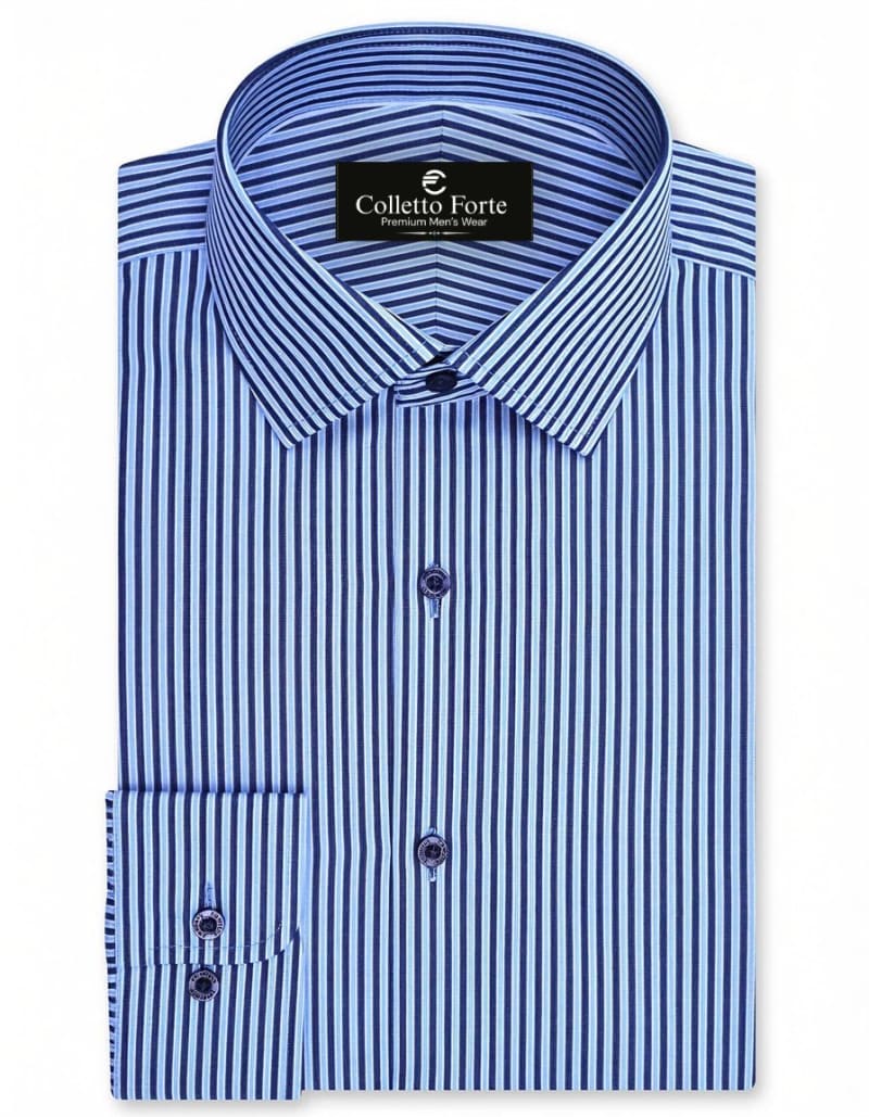 Navy Stripe Men's Formal Shirt image