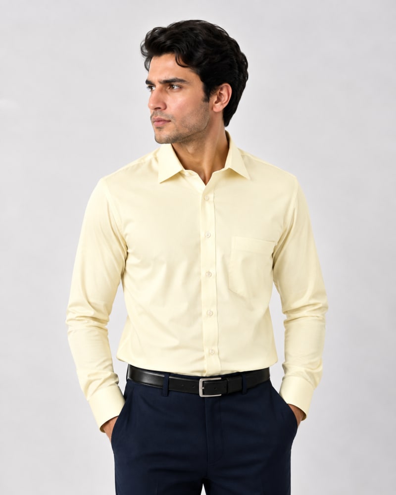 Men's Premium Cream Formal Shirt image