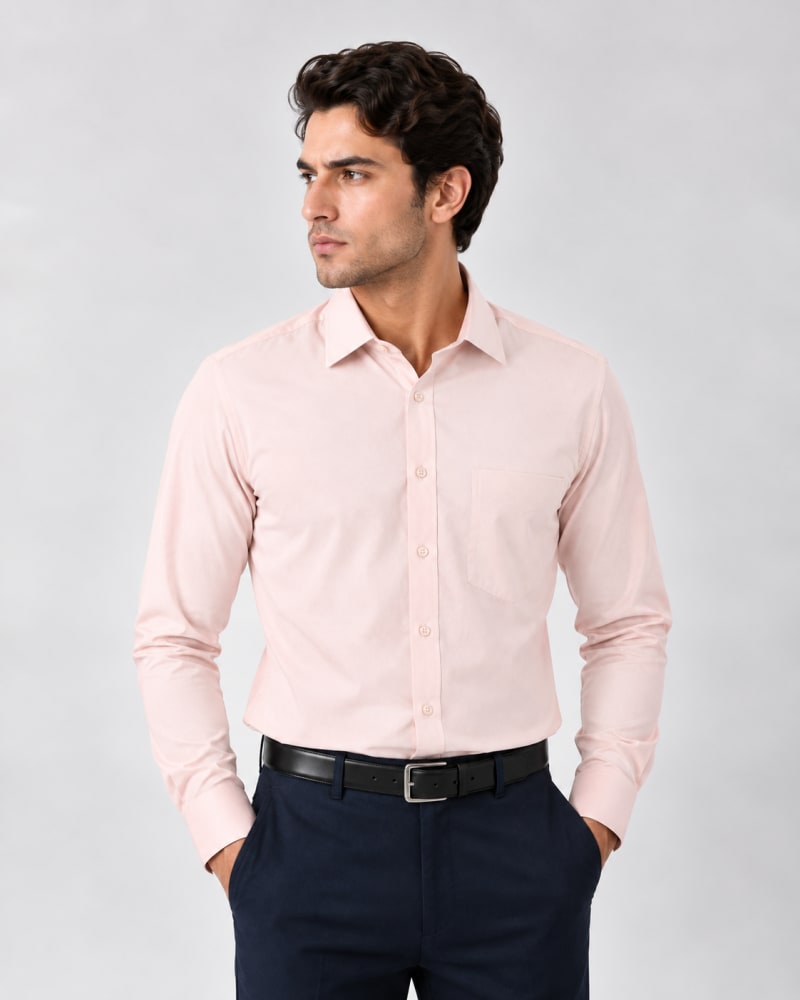 Light Peach Men's Formal Shirt image