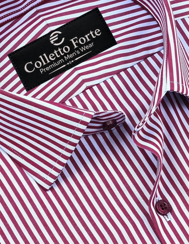 Maroon Stripe Men's Formal Shirt image