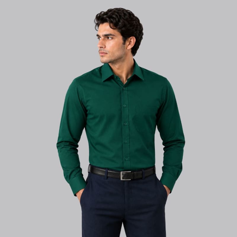 Deep Forest Green Men's Formal Shirt image