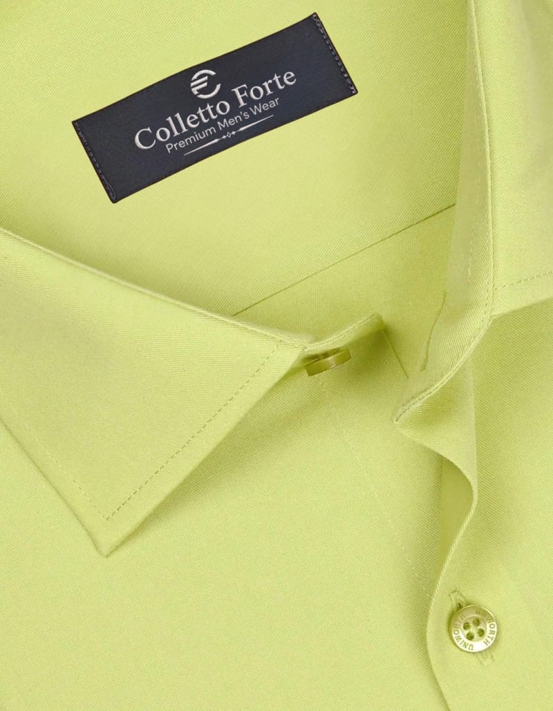 Yellow-Green Men's Formal Shirt image