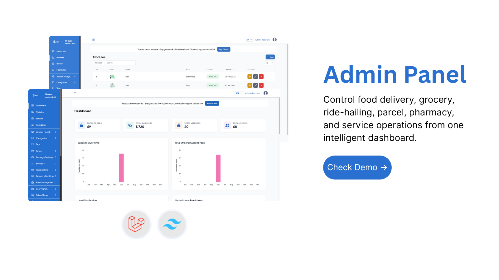 Glover Admin Dashboard