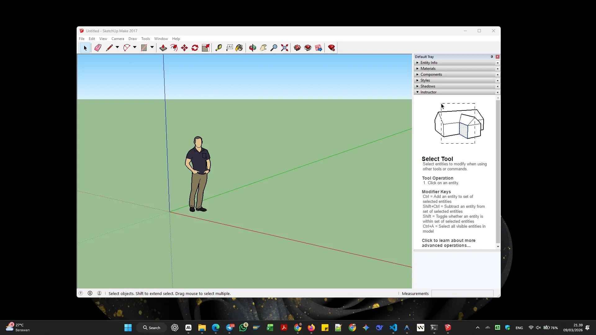 Banner SketchUp 2017 menampilkan kapabilitas 3D