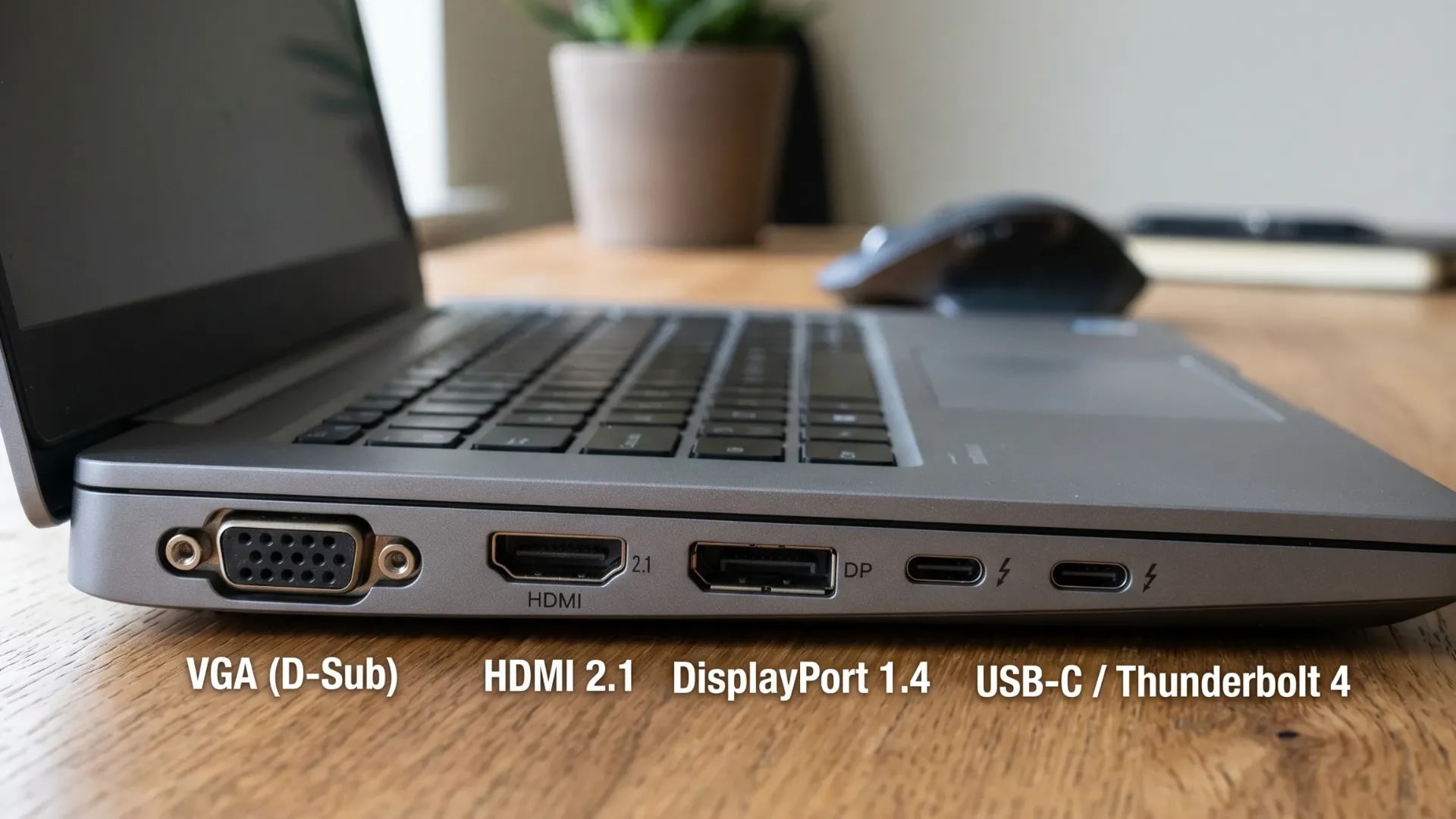 Port DisplayPort di sisi laptop