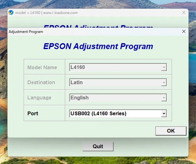 Langkah reset Epson adjustment program bagian 2