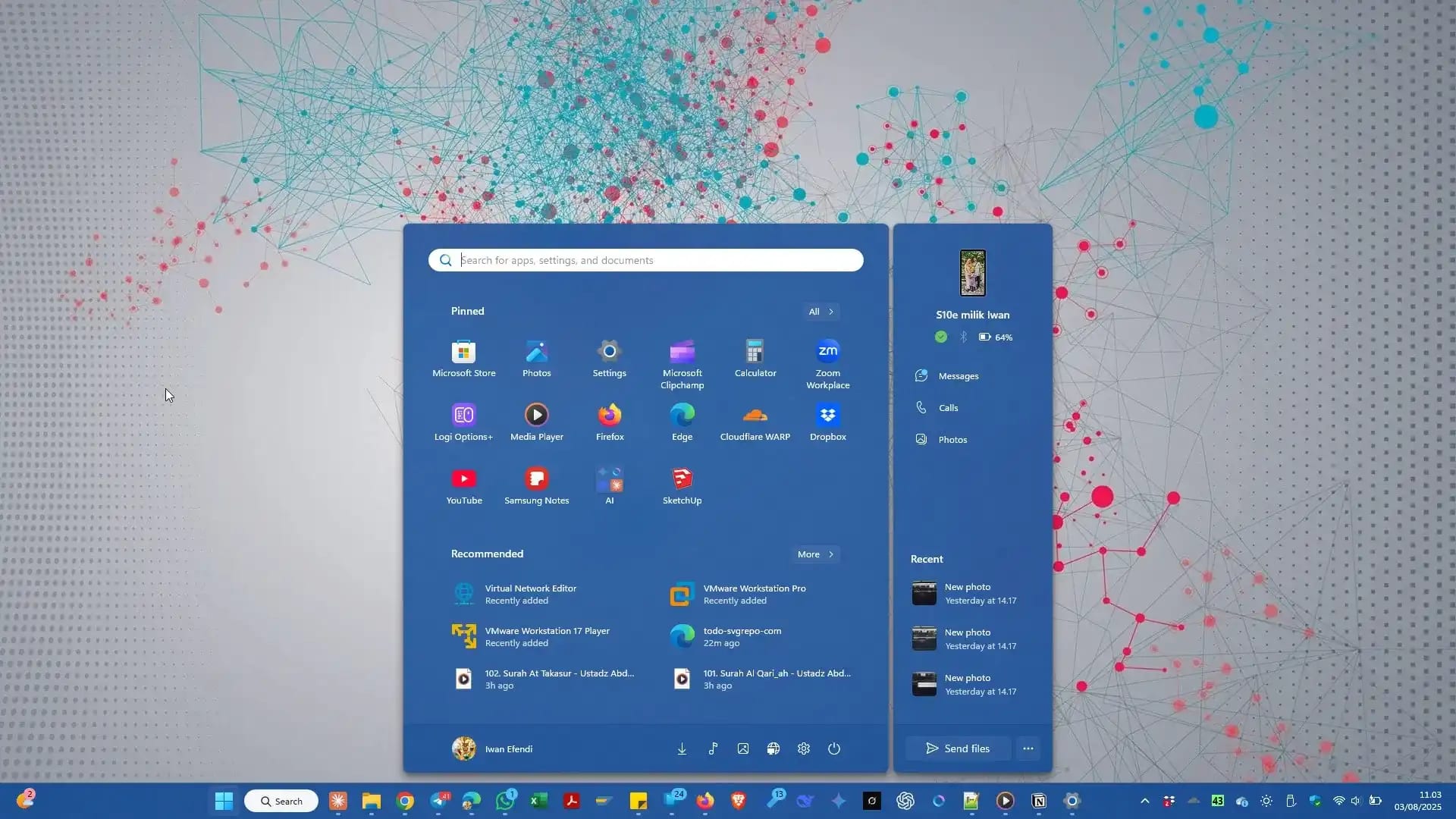 Desktop Windows 11 yang baru diinstal dengan checklist optimasi awal