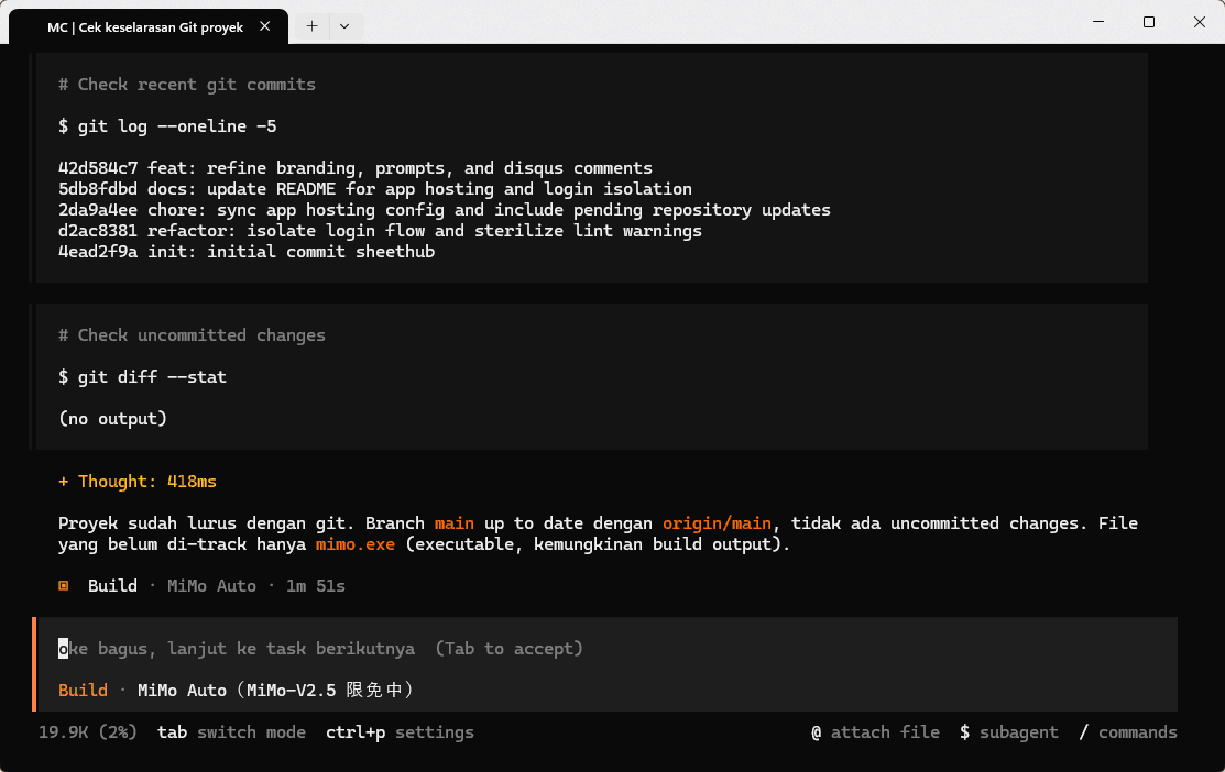 MiMoCode Terminal UI 1