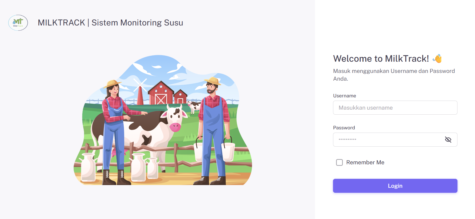 Monitoring Penyetoran Susu (MilkTrack)