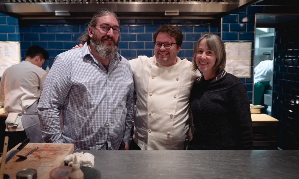 Myself, Kitt, and the chef standing in the kitchen