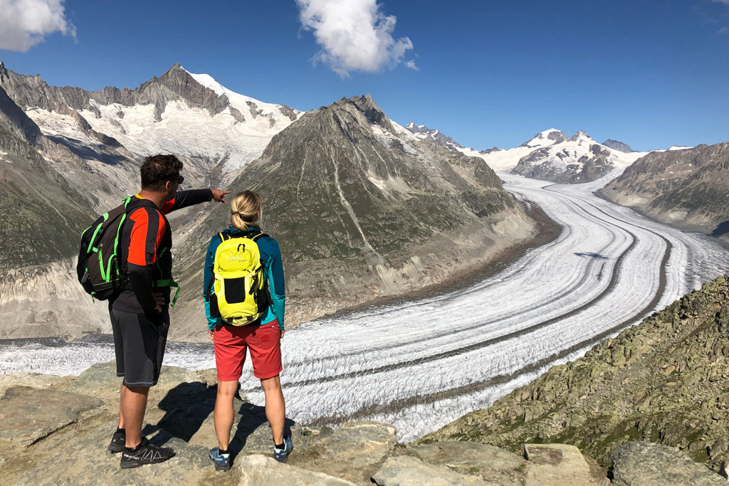 Aletsch Arena blik op de gletsjer