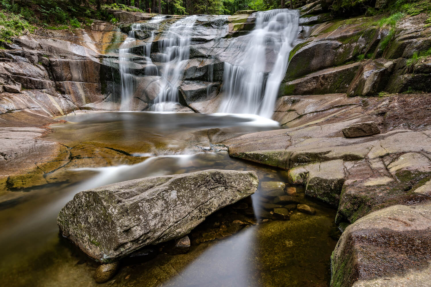 Wandelen in Harrachov naar de watervallen