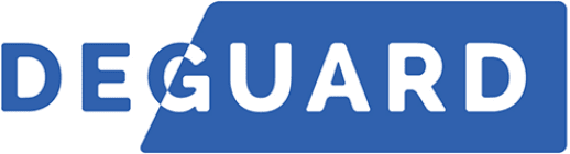 DEGUARD-Logo in Blau und Weiß