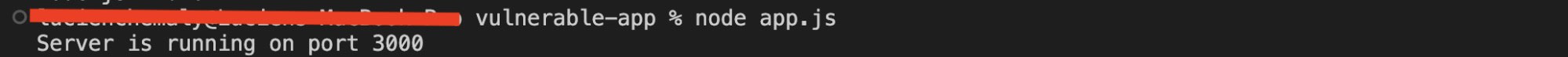 Terminal showing a Node.js app launched with node app.js and the message “Server is running on port 3000.”