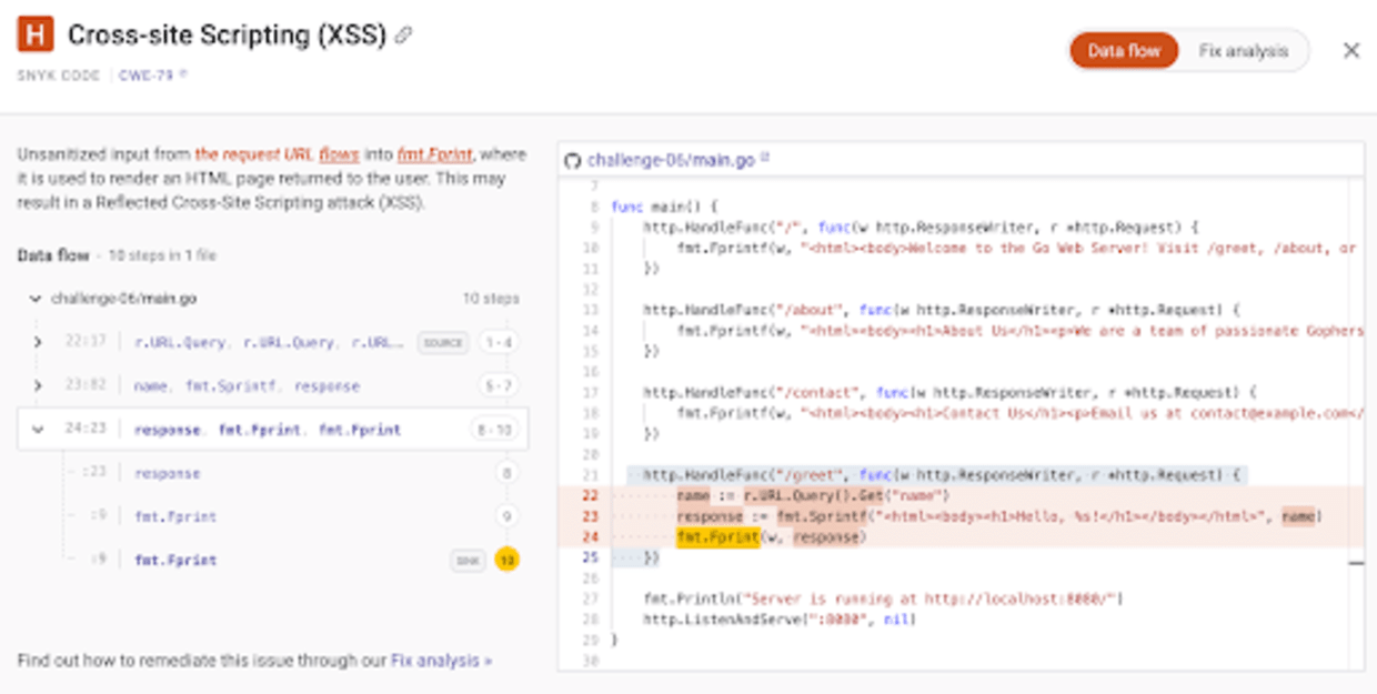 XSS in Golang