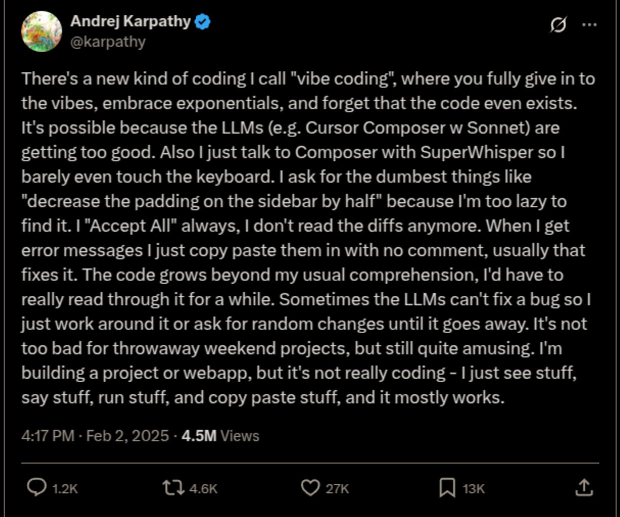Tweet from Andrej Karpathy