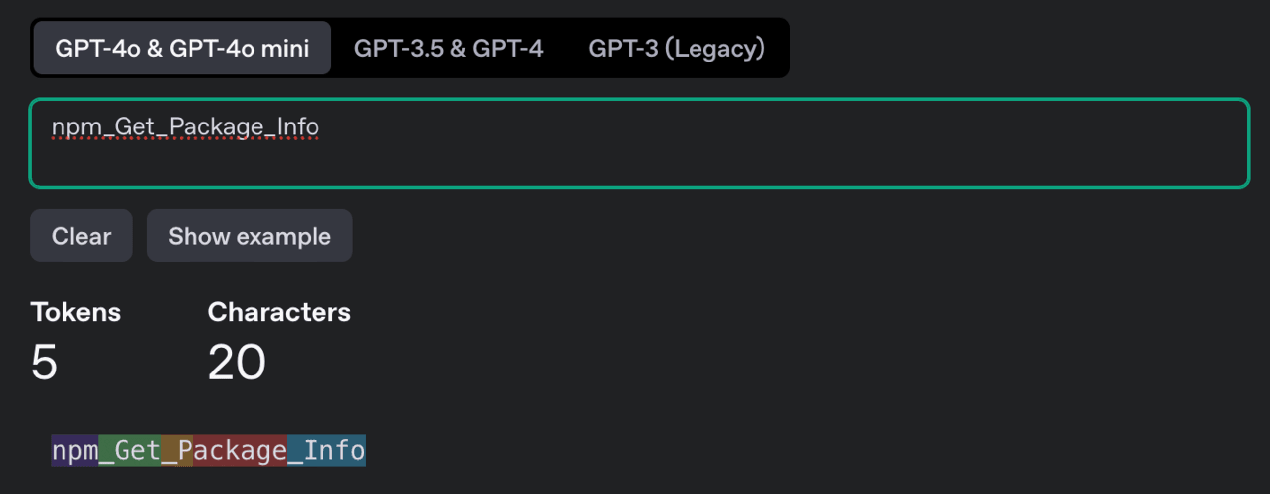 OpenAI Platform shows text tokenizer visual tokens and characters for the GPT-4o model