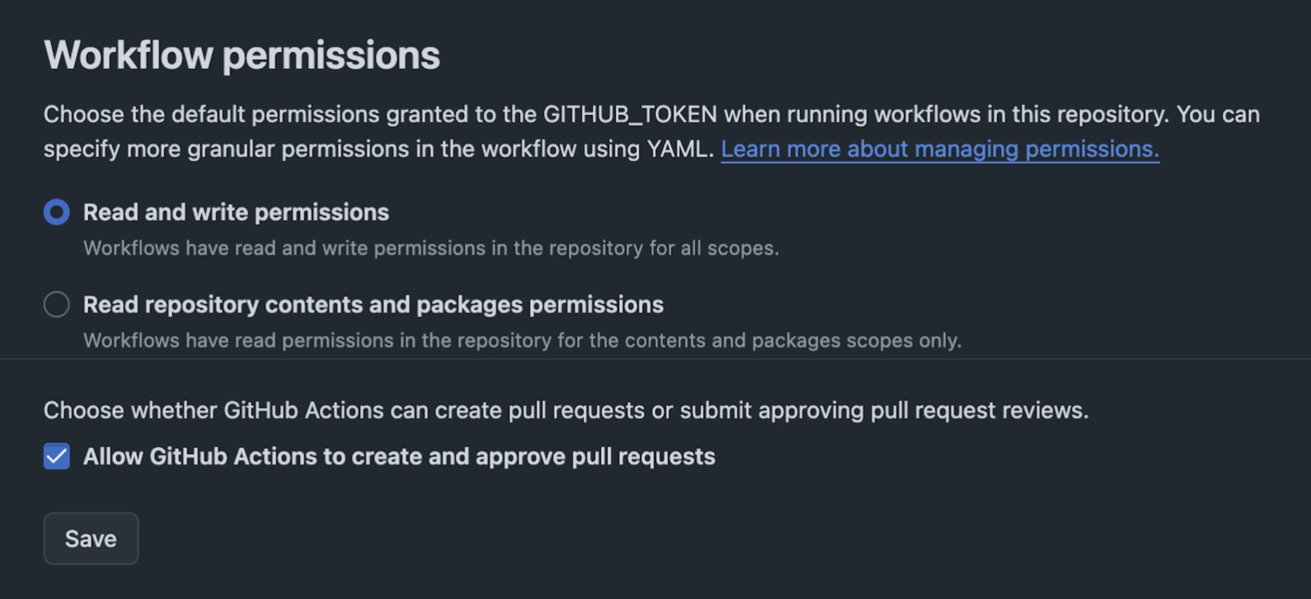 GitHub Actions permissions set to write to allow for Docker image publishing of MCP Servers docker images.