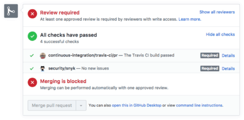 GitHub PR status check