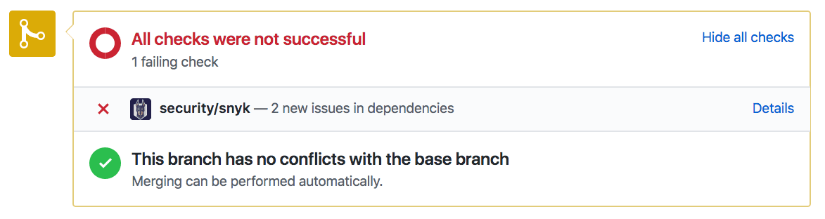Snyk Prevent github notification