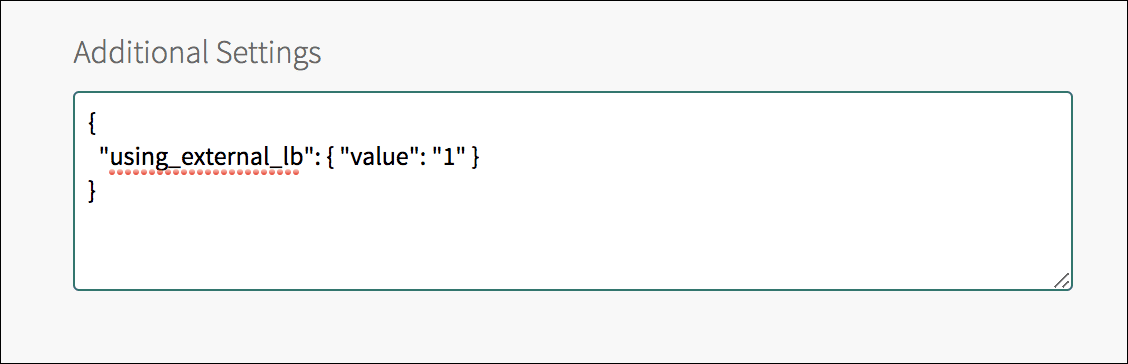 Screenshot of Additional Settings field