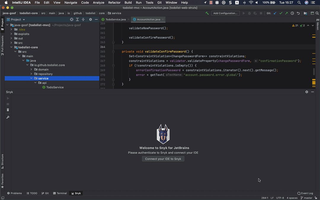 Connect IDE to Snyk