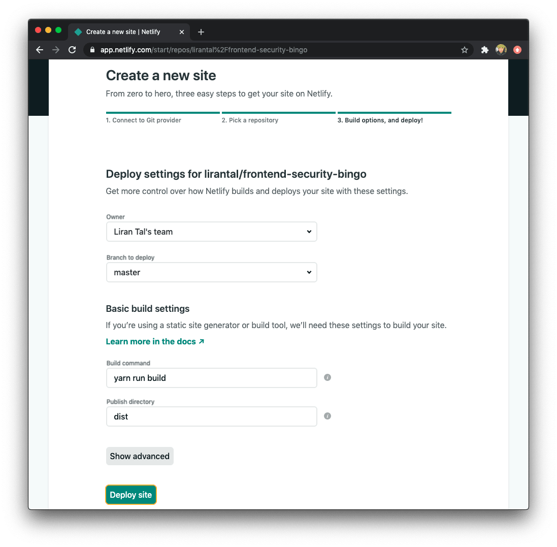 How to deploy a Vue.js Jamstack application