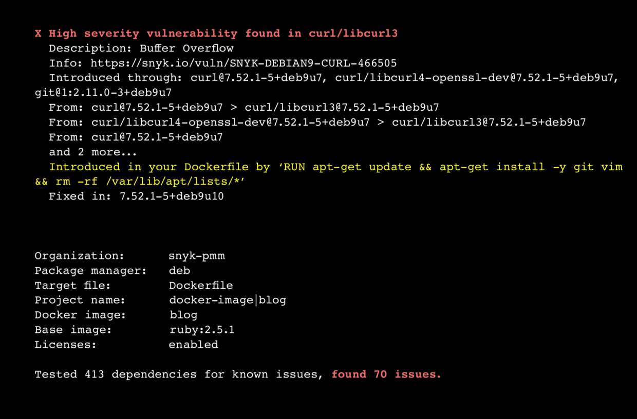 container security fixes example