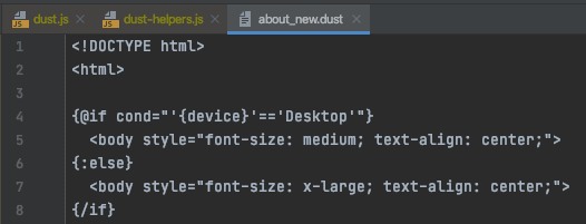 Configure your own dust template