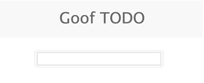 Goof TODO screenshot Goof TODO web application screenshot