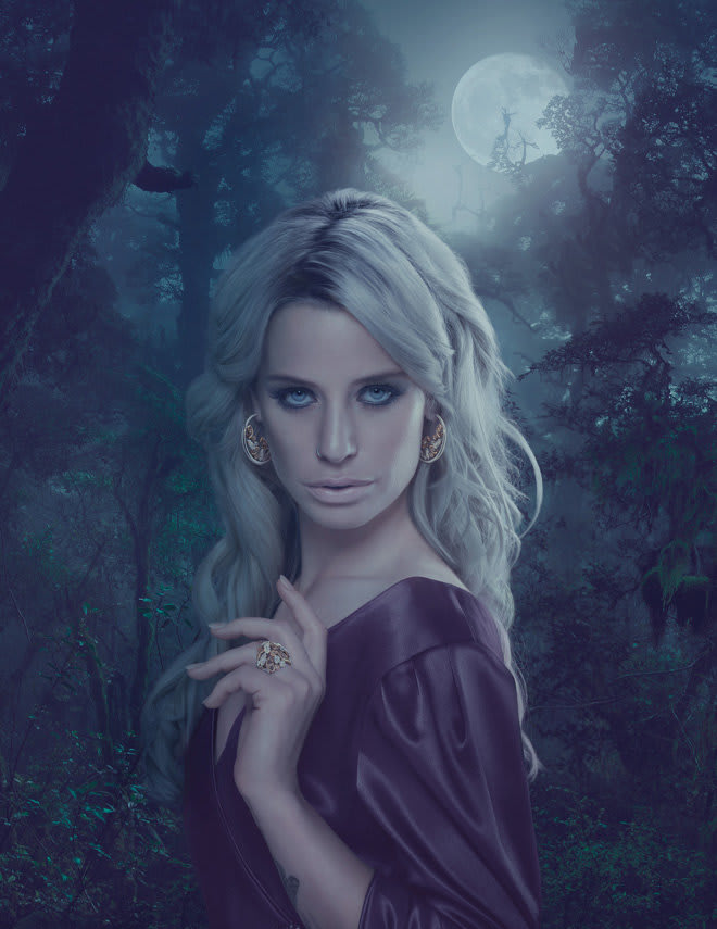 Gin Wigmore pouts by moonlight as Partridge continues the Halo