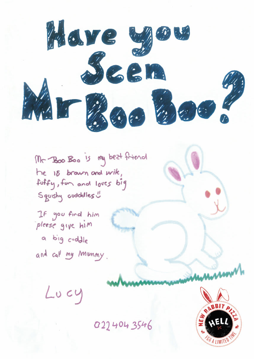 Hell brings new meaning to billboard skin for rabbit pizza launch ...