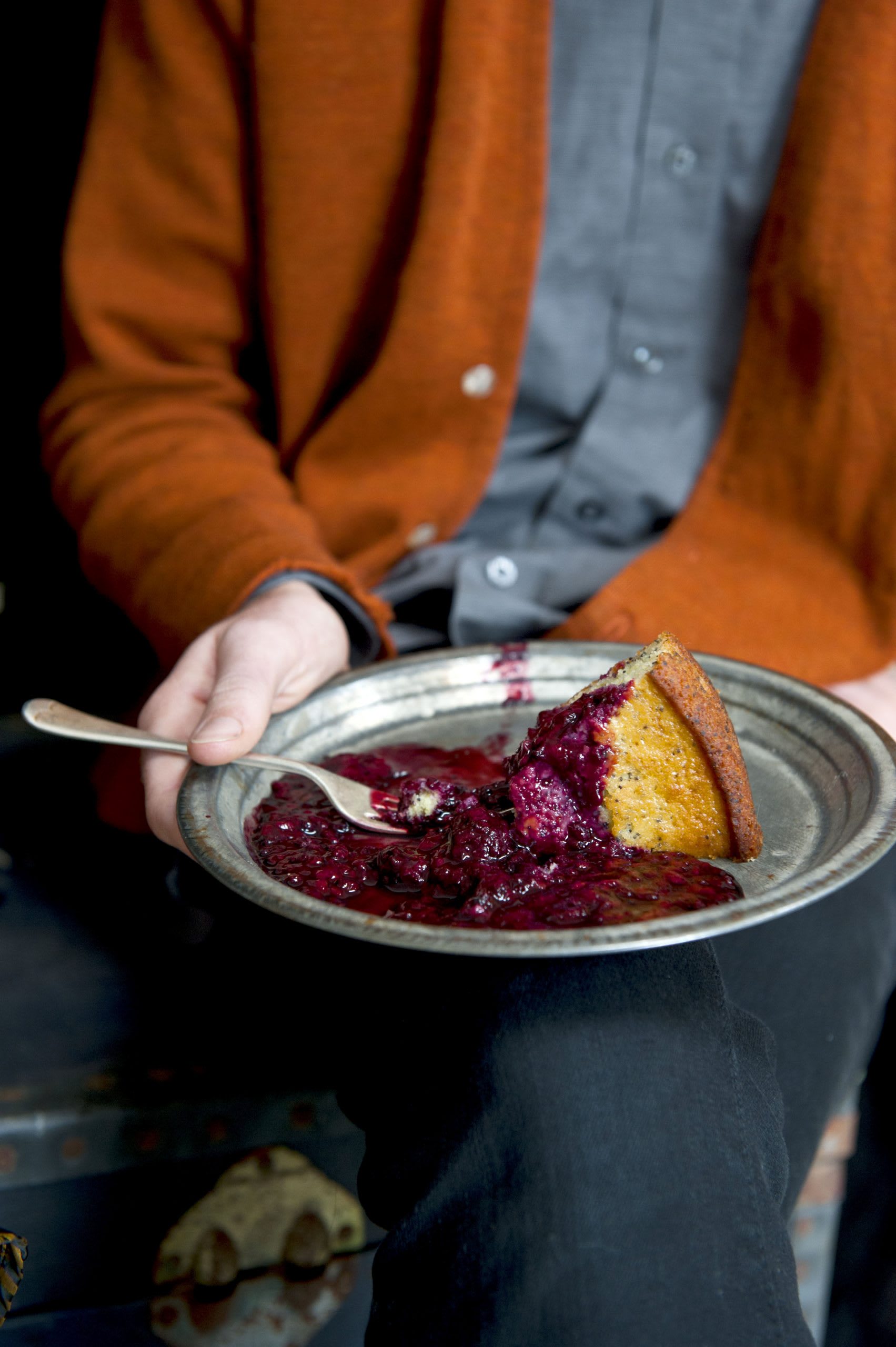 Lemon, yoghurt and poppy seed cake with boysenberry sauce Good Magazine