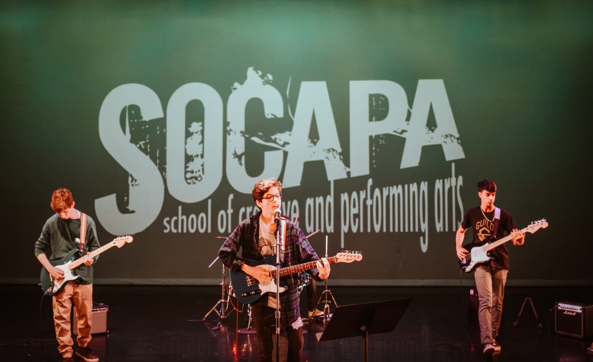 Teen band performance