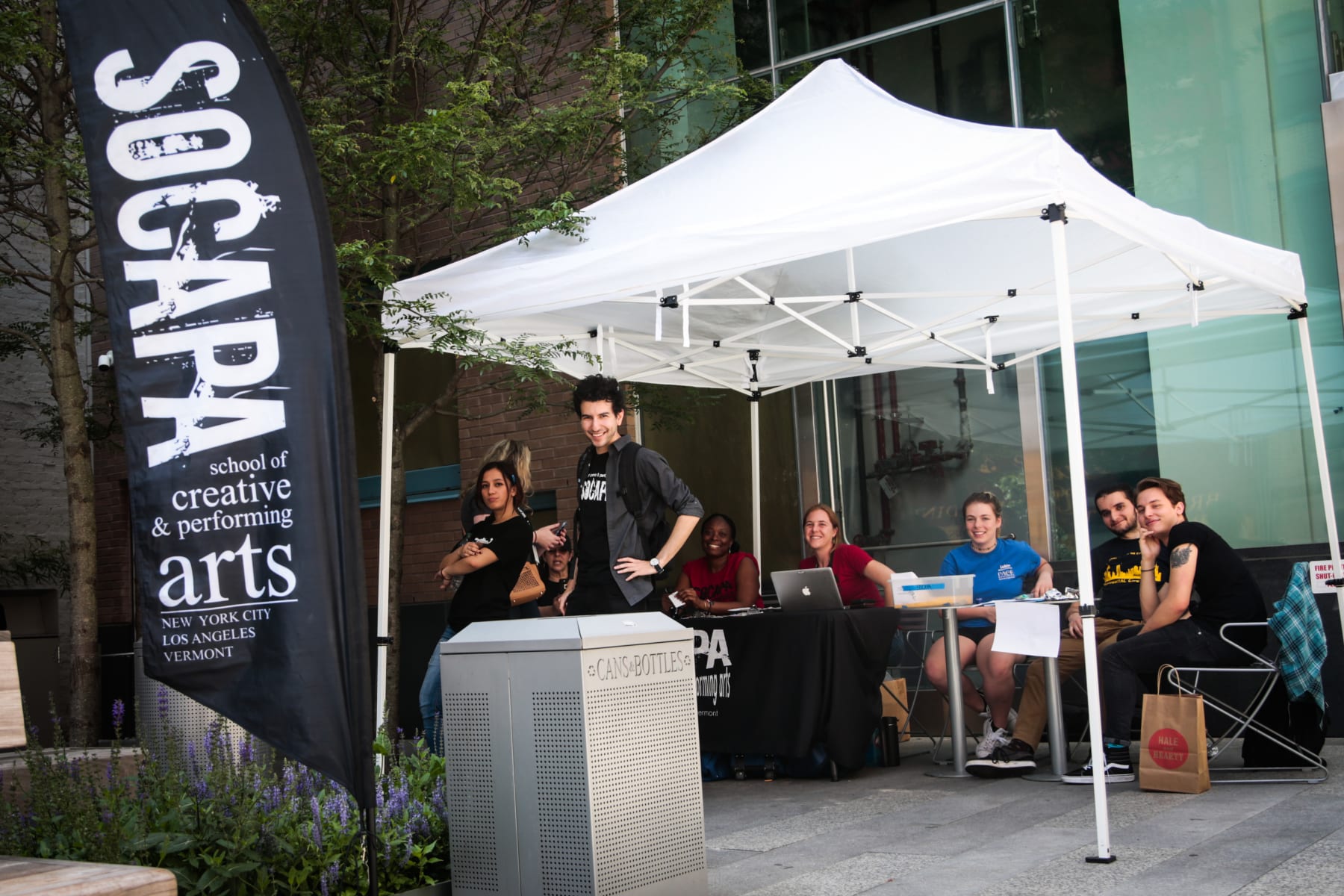 SOCAPA registration tent and students during summer arrival