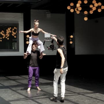 Teen dancers perform on camera