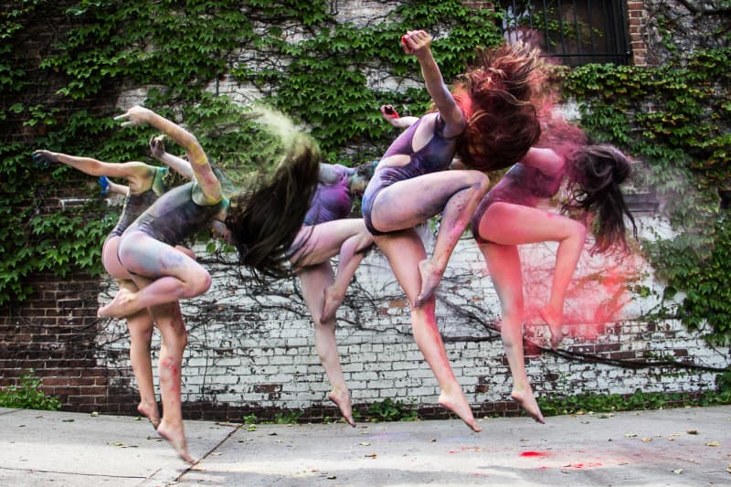 Teen dancers perform on a professional video shoot