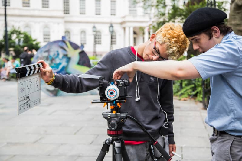 Core Filmmaking camp students on set