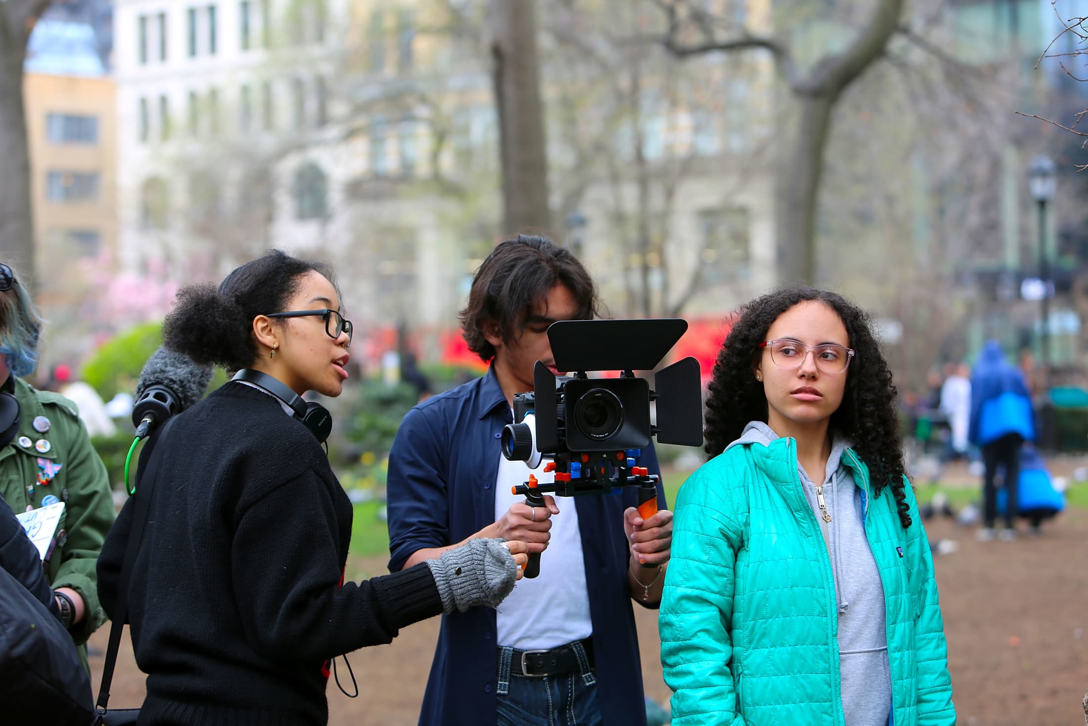 City Cinema students filming in New York